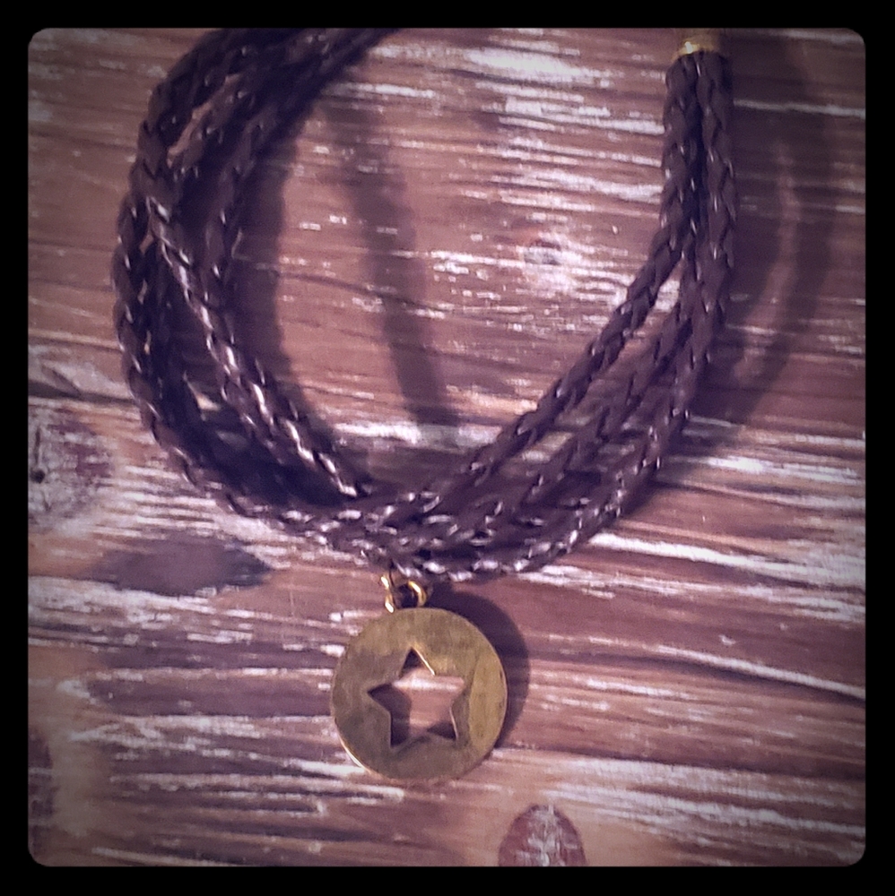 Boho leather star bracelet